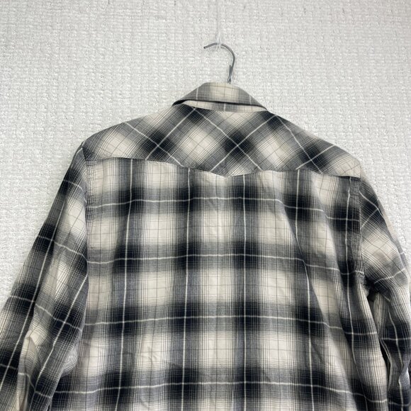 American Eagle Western Plaid Shirt Men Sz S Vintage Fit Long Sleeve Pearl Snap - Picture 13 of 13